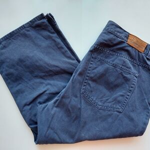 Lauren Jeans Co Ralph Lauren Cropped Pants Size 14 Navy Blue 100% Cotton Pockets